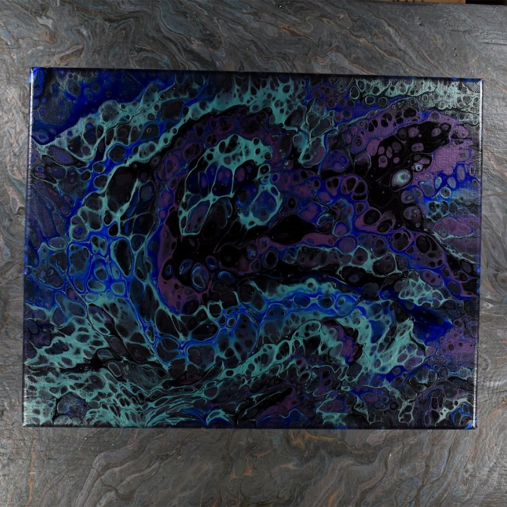 Acrylic Pour Painting 11x14 Clear coated